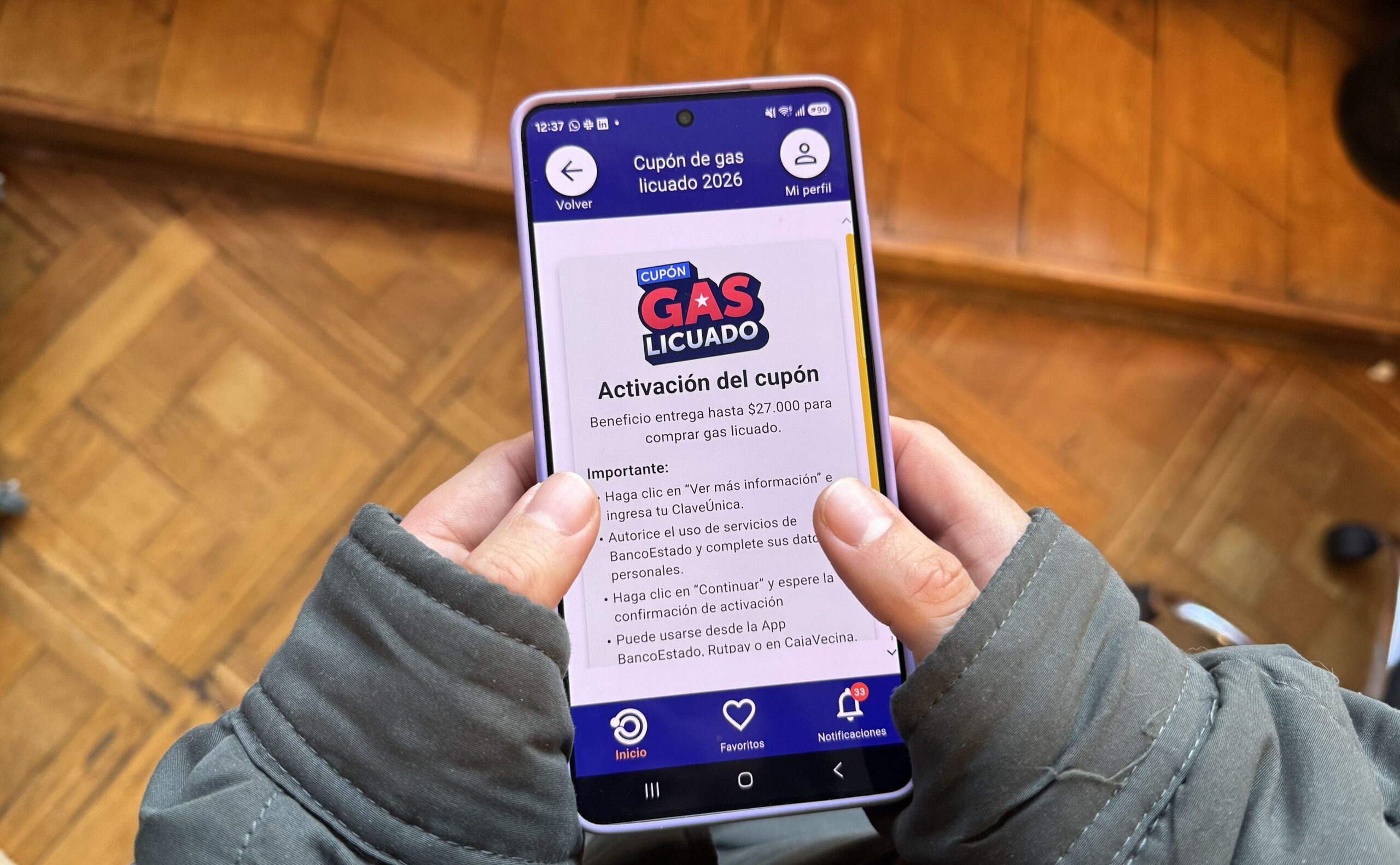 La app Espacio Mayor permite sacar cupón de gas licuado
