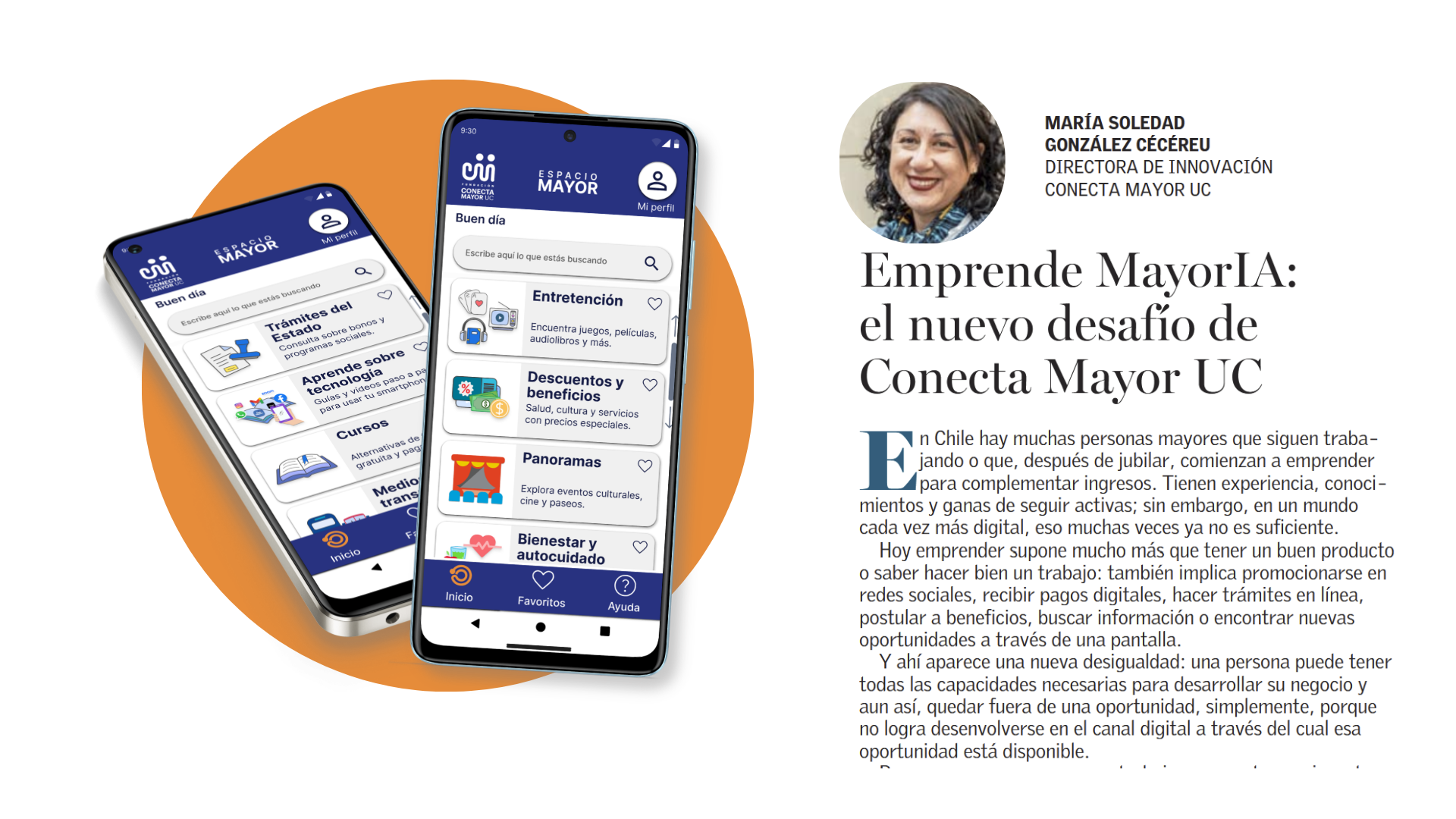Columna de Soledad González de Mundo Mayor Emprende MayorIA el nuevo desafío de Conecta Mayor UC El Mercurio Conecta Mayor UC